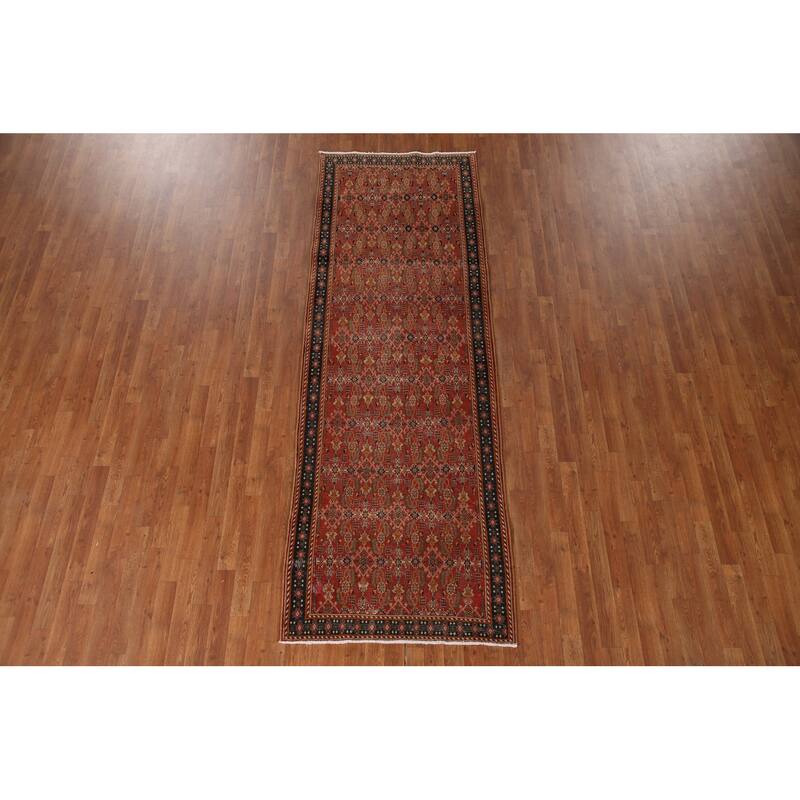 Shiraz Kashkoli Persian Vintage Runner Rug Handmade Wool Carpet - 3'3"x 9'9"