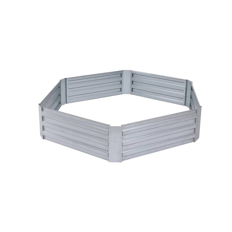 Galvanized Steel Hexagon Raised Garden Bed Planter
