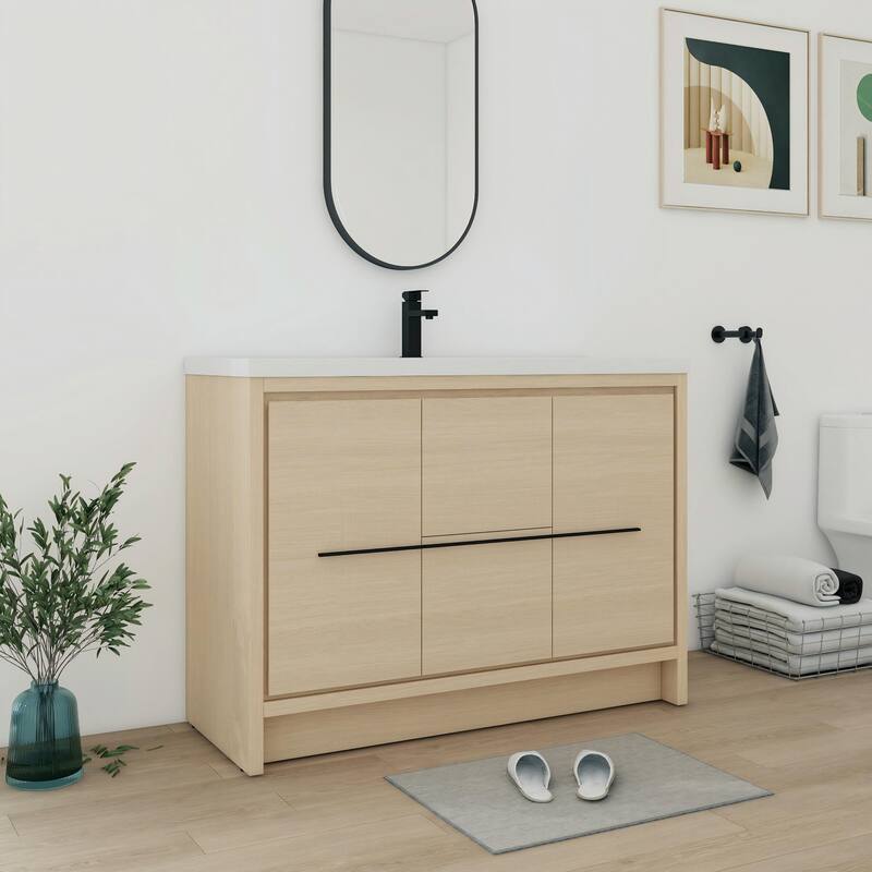 Bathroom Vanity With Sink In 24/30/36/48 Inch, Freestanding Bathroom Vanity With Soft Close Door and Drawer