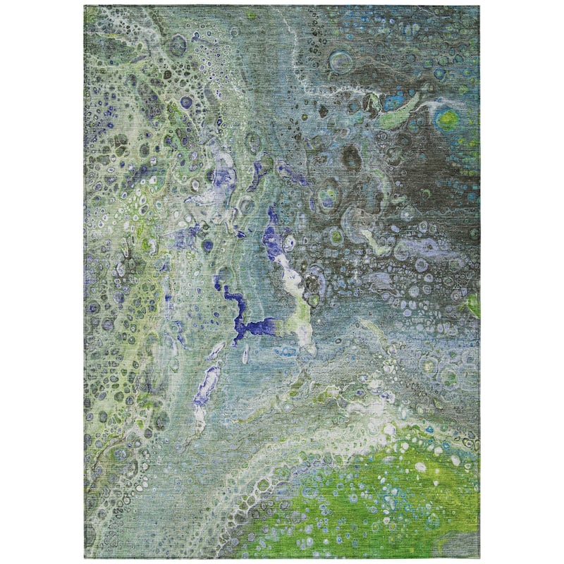 HomeRoots Abstract Contemporary Rectangle Outdoor Rug