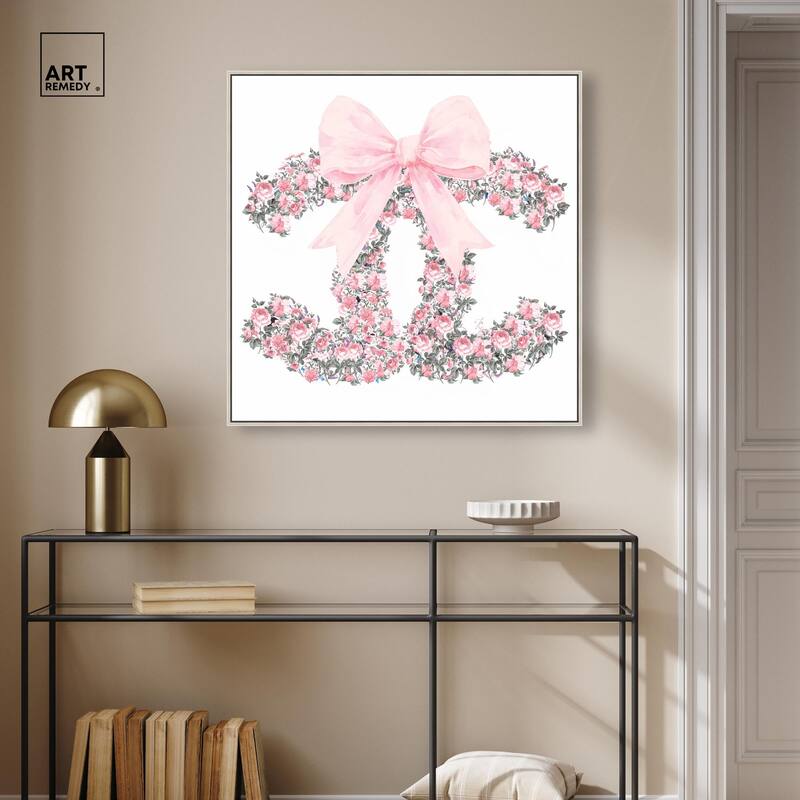 Makes Me Wonder Pink Bow Canvas by Art Remedy