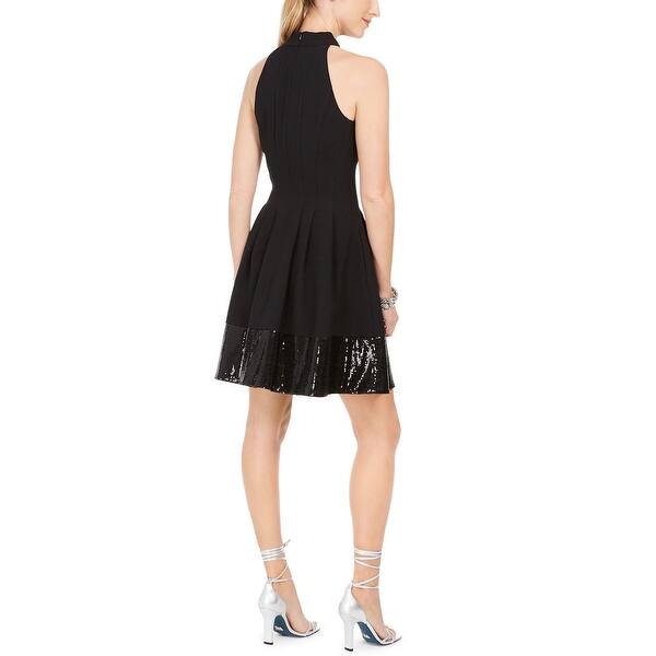 men's wool blend classic-fit ultraflex stretch dress pants Vince Camuto Black Laser-Cut Fit and Flare Cocktail Dress – SilkRoll