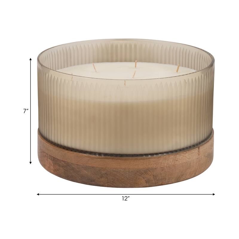 Sagebrook Home Scented Candle - Elevate Your Space with This Exquisite Home Accessory, Ivory - 12" x 12" x 7"