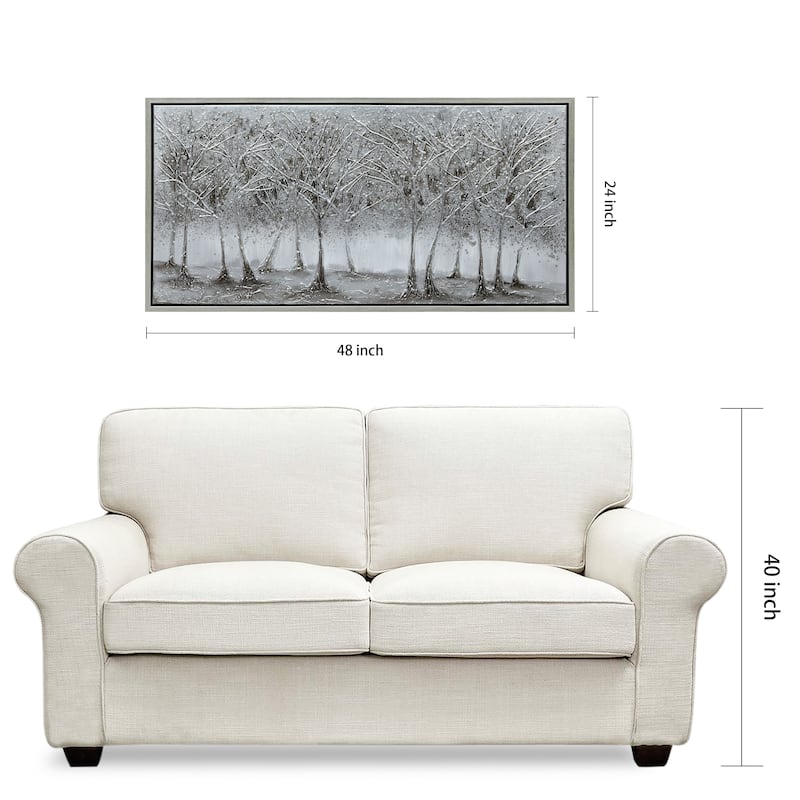 Solitary Field Textured Metallic Hand Painted Canvas Wall Art