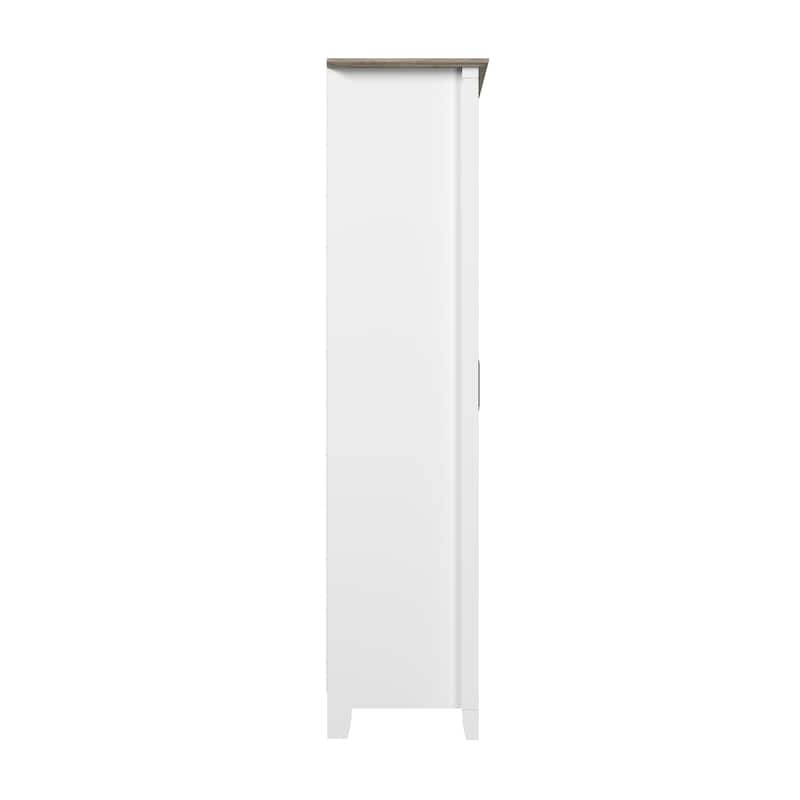 Key West Tall Storage Cabinet with Doors and Shelves by Bush Furniture