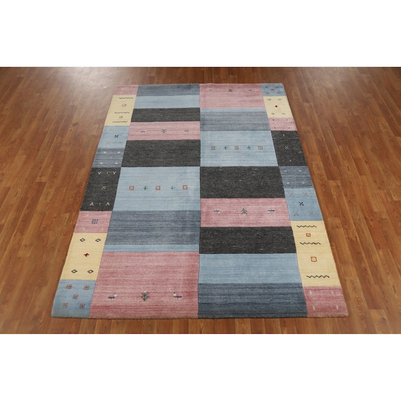 Gabbeh Indian Rug Hand-Knotted Wool Carpet - 5'5" x 7'9"