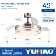 preview thumbnail 26 of 69, Sofucor 52Inch Low Profile Flush Mount Ceiling Fan with LED Light,3‑Blade Quiet Light Combo for Bedroom Kitchen Living Room