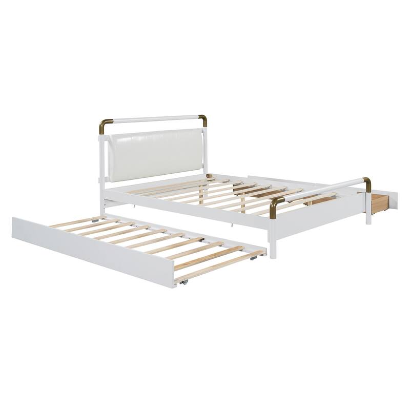 Queen Size Wooden Storage Platform Bed