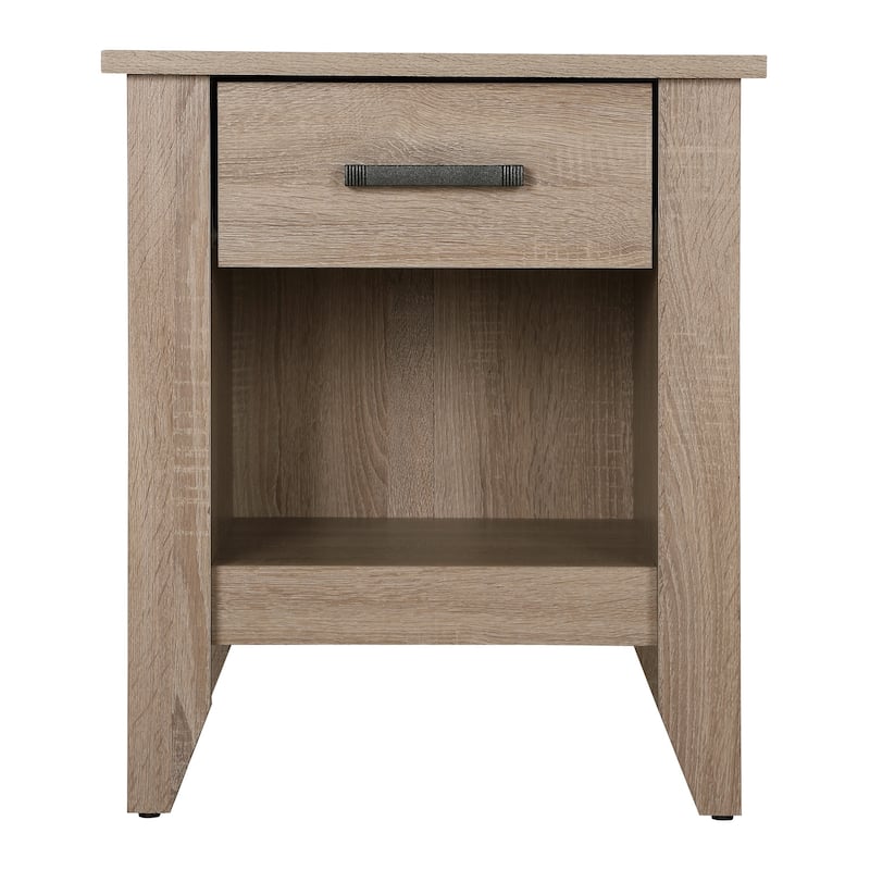 Sandle Wood Nightstand 24x21x18 Warm Compact Bedside Table with Modern Finish, Durable Build and Convenient Storage