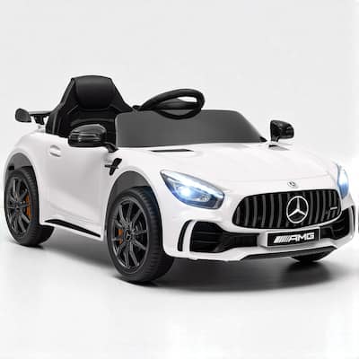 12V Mercedes-Benz AMG GTR Kids Ride-On Car with Remote Control, Lights, Music, 3 Speeds, for Ages 3-6