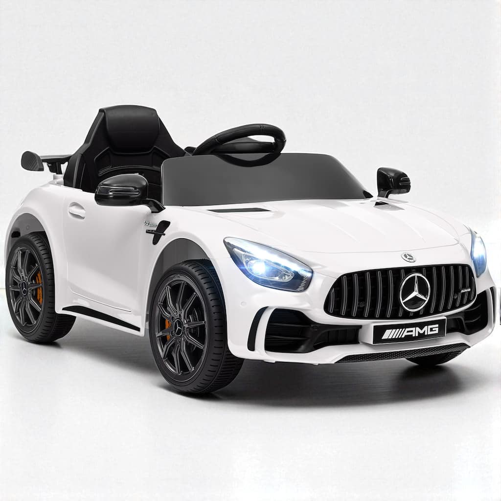 12V Mercedes-Benz AMG GTR Kids Ride-On Car with Remote Control, Lights, Music, 3 Speeds, for Ages 3-6