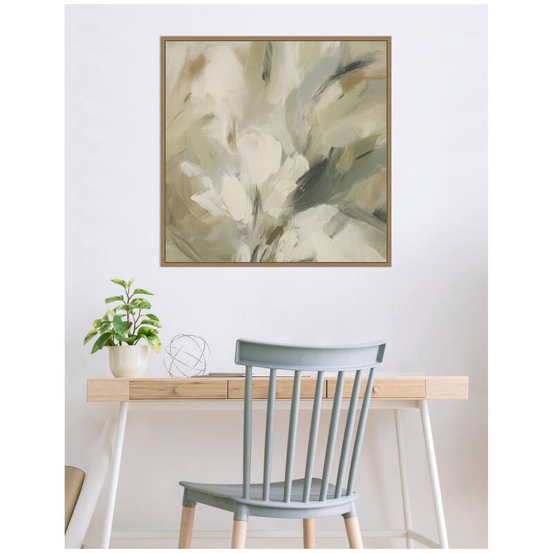 Kate and Laurel Olive Bloom No. 1 by Amy Lighthall Framed Canvas Wall Art Print
