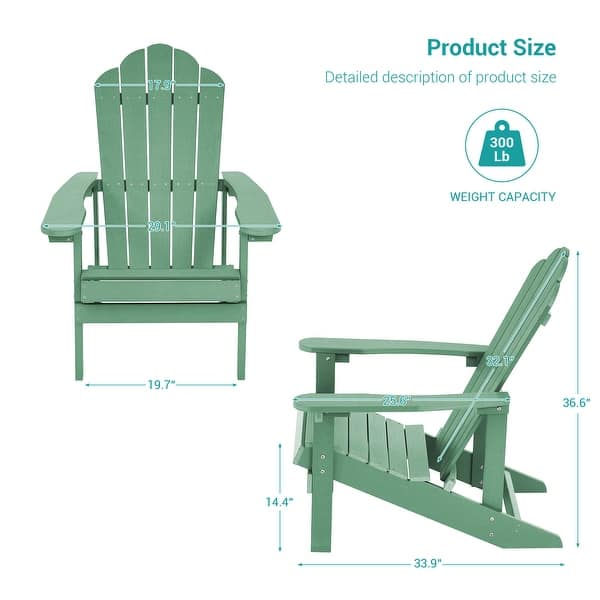 dimension image slide 7 of 10, Bonosuki Faux Wood Outdoor Patio Adirondack Chair