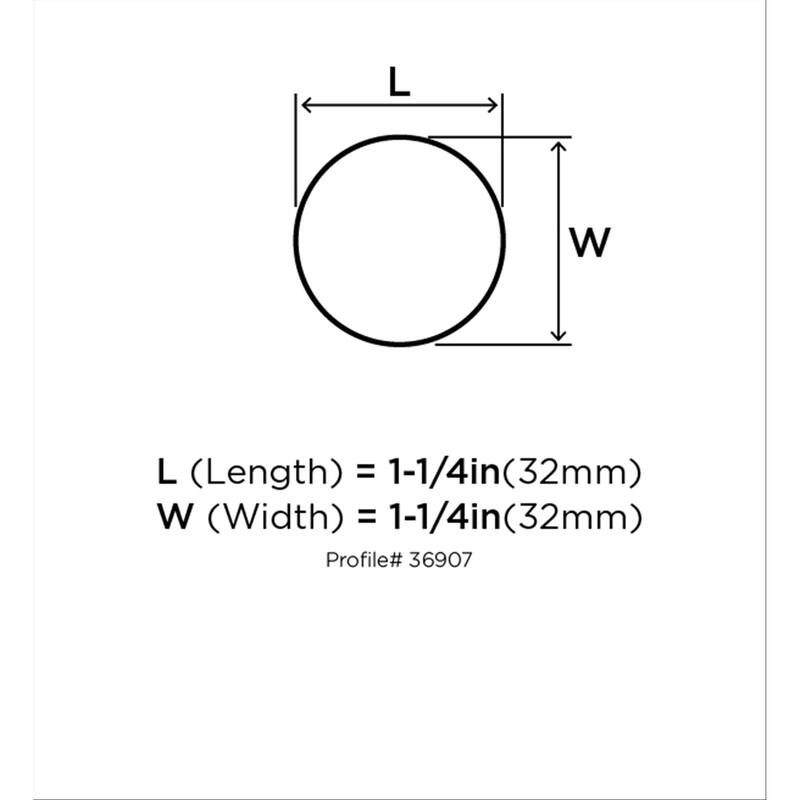 Era 1-1/4 in (32 mm) Diameter Matte Black Hollow Cabinet Knob - 1.25