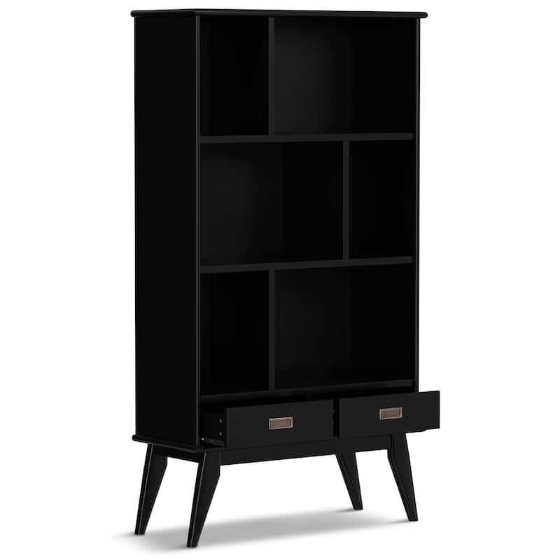 WYNDENHALL Tierney SOLID HARDWOOD 64x35 inch Modern Wide Bookcase and Storage Unit - 35"w x 14"d x 64" h