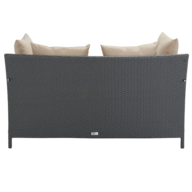 SAFAVIEH Outdoor Roelienke Rattan Wicker Daybed - 53W x 28D x 63H