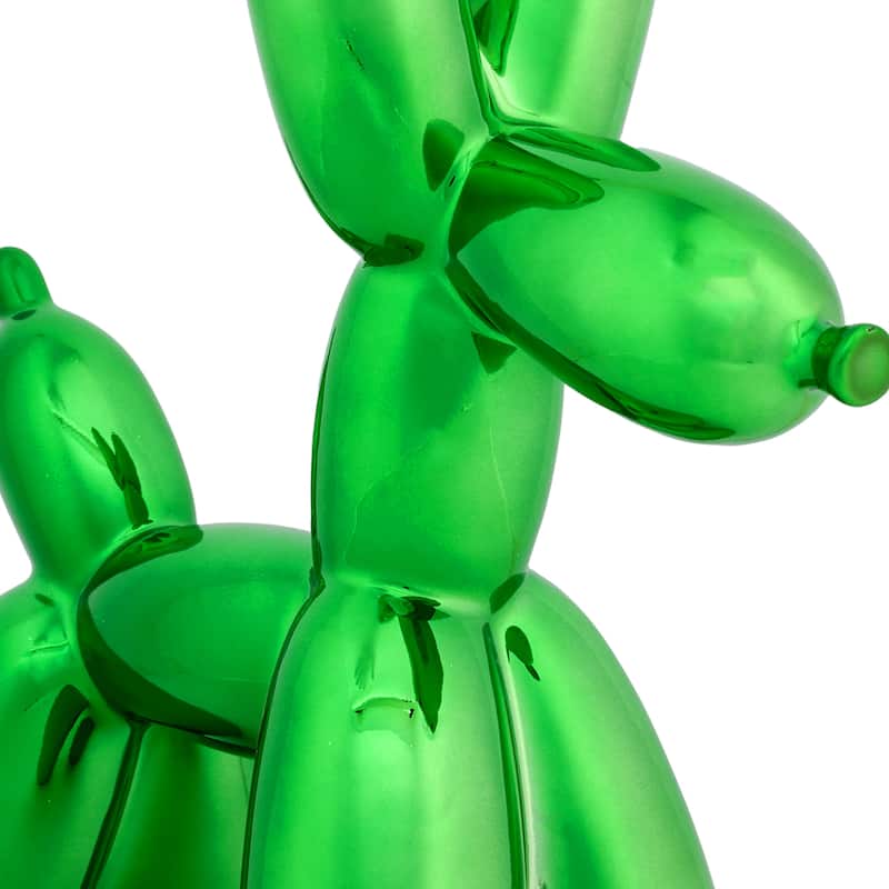 National Tree Company 11 in. Christmas Balloon Dog Figurine Indoor Decoration, Green - 11 in
