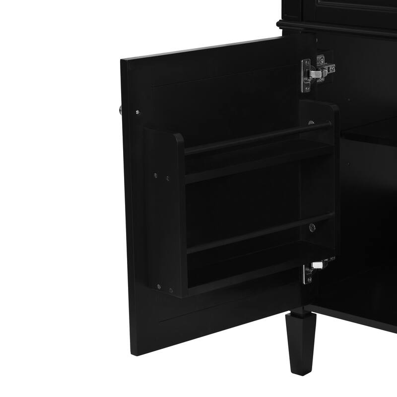 36" Bathroom Vanity Cabinet with 2 Drawers, Tip-Out Drawer, Adjustable Shelf, and Exquisite Roman Leg Design