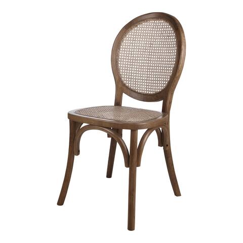 Aurelle Home Mid-Century Modern Rattan Dining Chair (Set of 2)