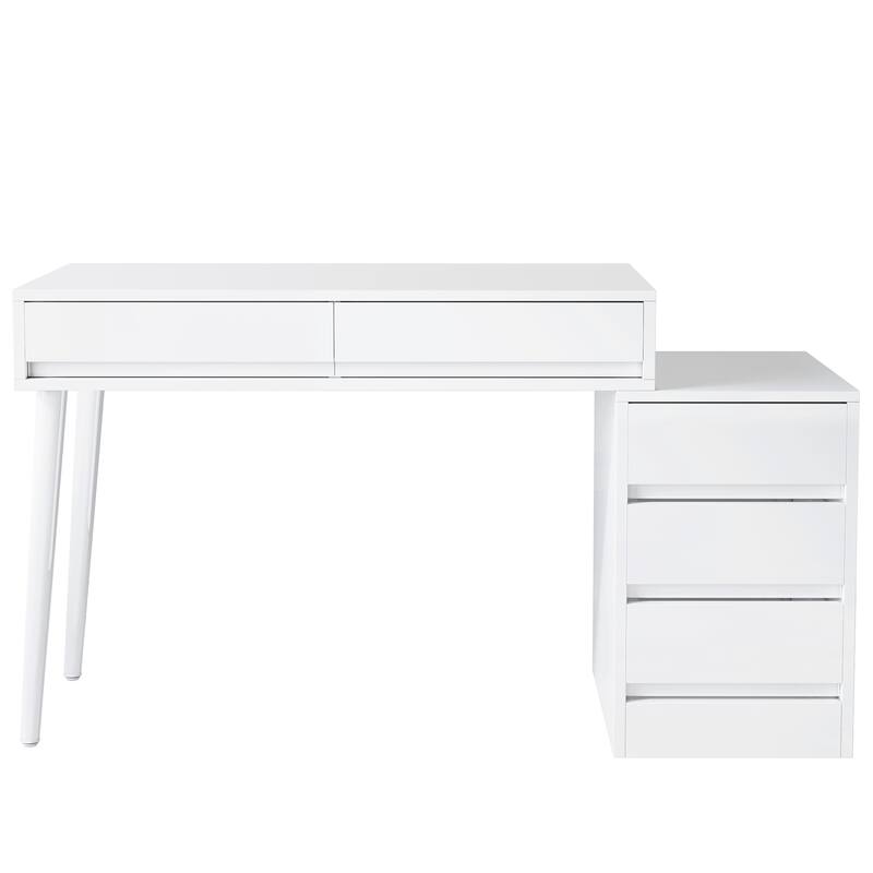 39" White Glossy Reversible Desk