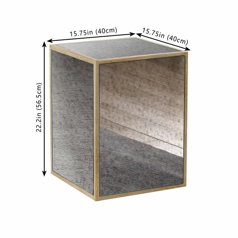 Vintage Mirrored End Table Side Table