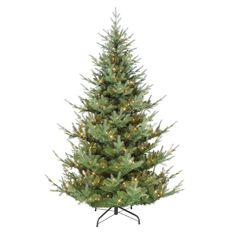 Puleo International Pre-Lit 7.5' Hillside Spruce Artificial Christmas Tree