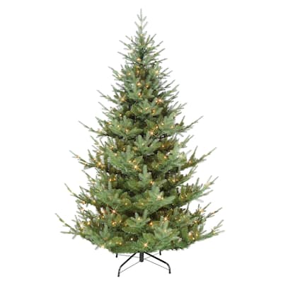 Puleo International Pre-Lit 7.5' Hillside Spruce Artificial Christmas Tree
