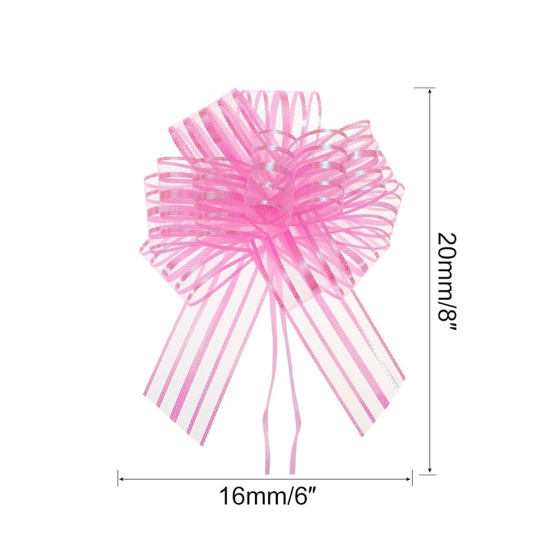 5pcs 6 Inch Organza Large Pull Bow Gift Wrapping Bows Chiffon