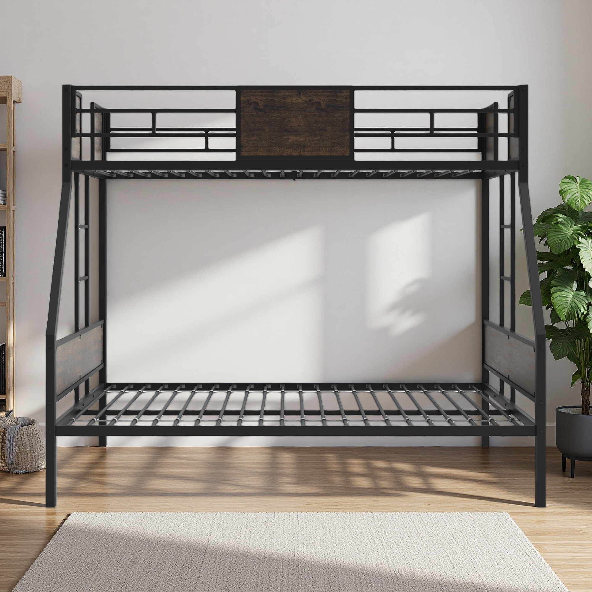 Twin over Full Metal Bunk Bed with Trundle