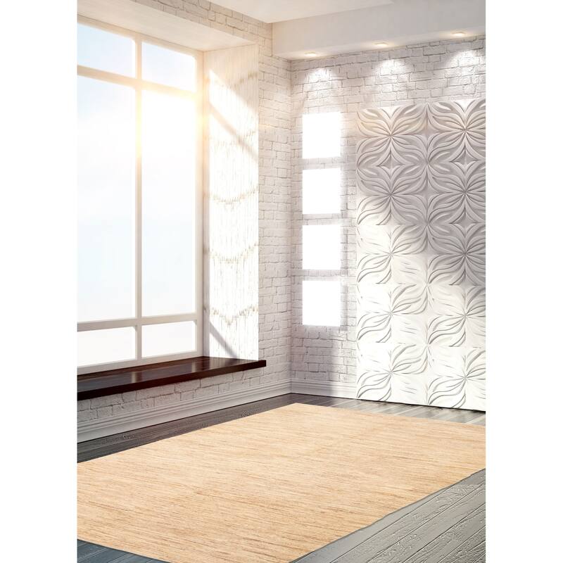 ECARPETGALLERY Flat-Weave Natural Beige Wool Tapestry Kilim - 6'7 x 9'9