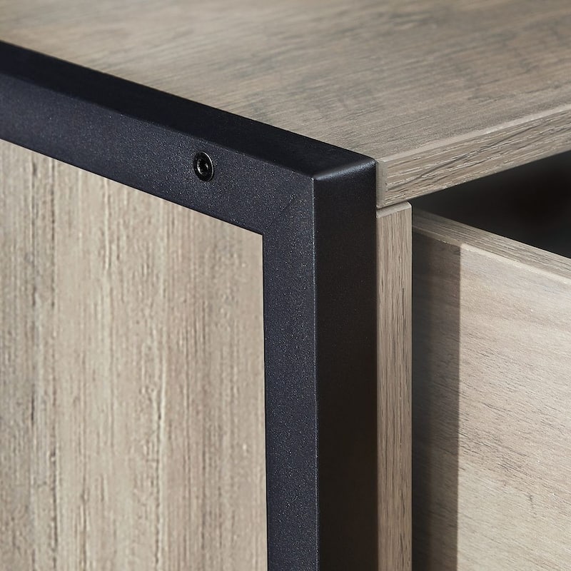 48.58" Modern Rustic Grey Wood Dresser Chest With Drawers