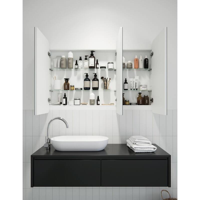 Glass Warehouse MC3-SQ-48X32 Erzi 48" x 32" Frameless Medicine Cabinet - White