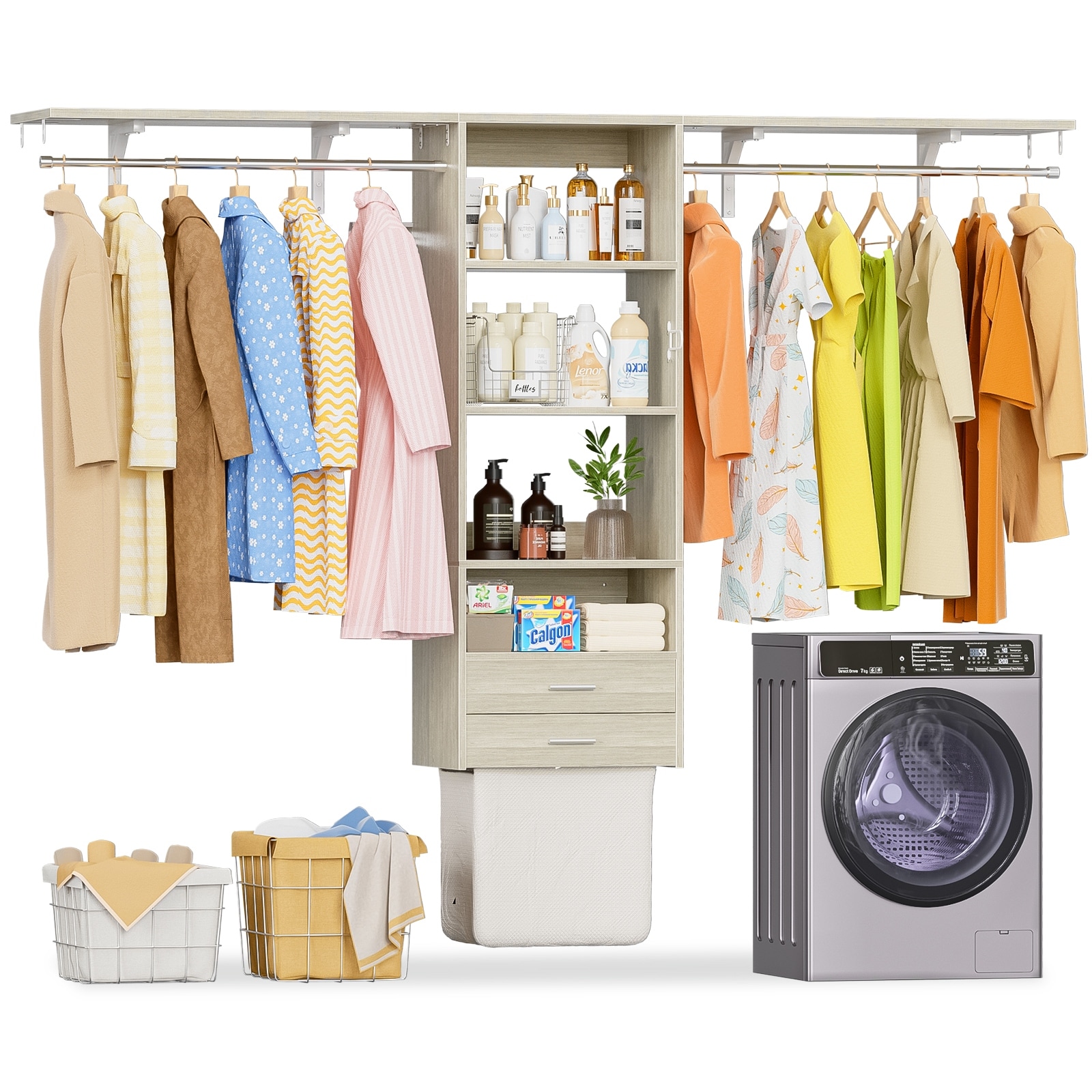 Storage Rack Laundry Room Organizer Rack Over Washer And Dryer