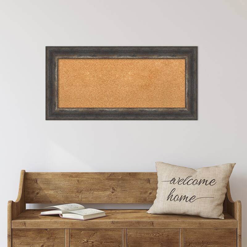 Bark Rustic Framed Cork Bulletin Memo Board