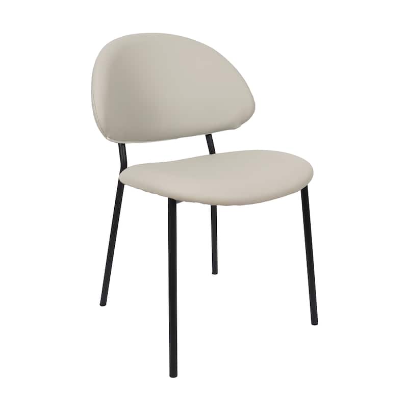 Manhattan Comfort Haven Vegan Leather Metal Side Chair - Set of 4