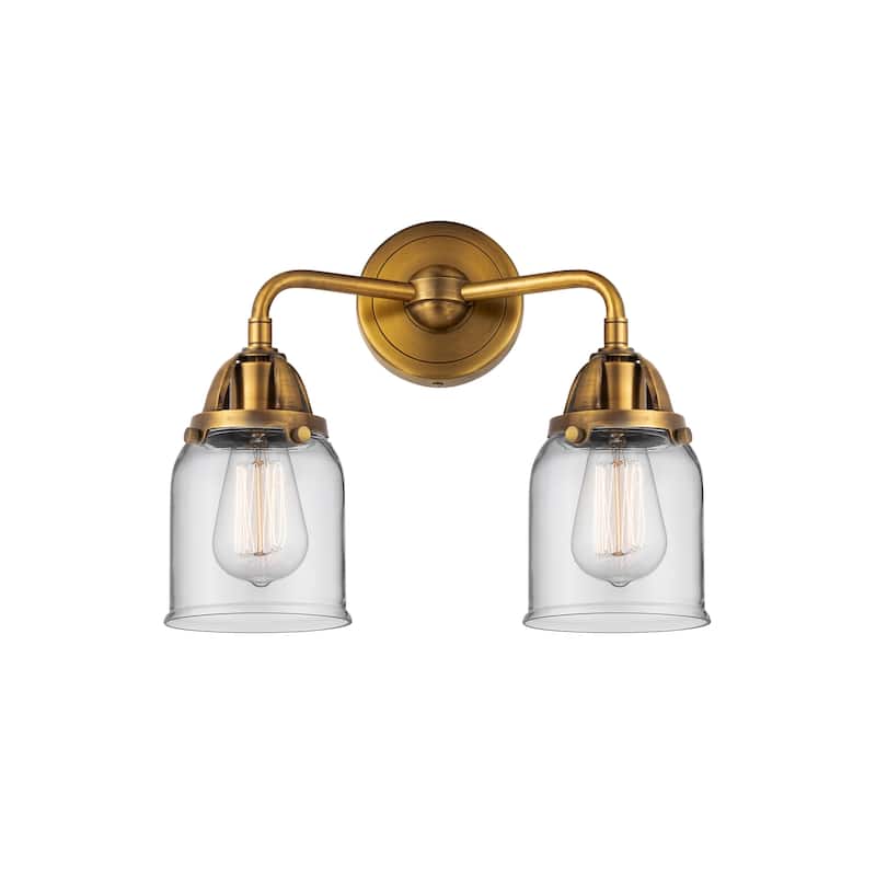 Innovations Lighting 288-2W-12-13 Bell Vanity Bell 2 Light 13" Wide - Brushed Brass / Clear