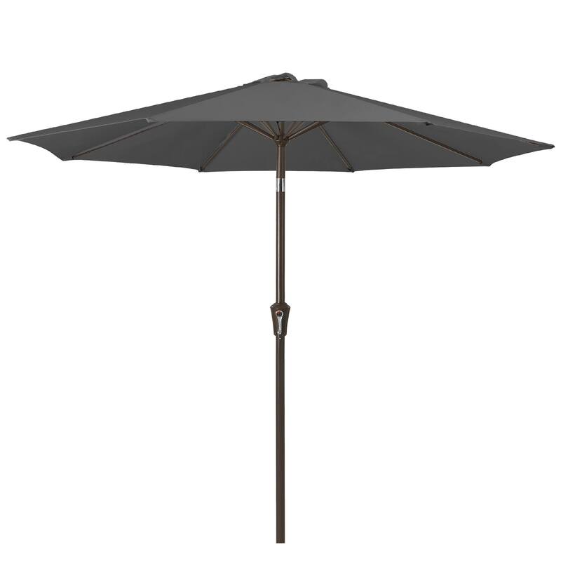 10ft Patio Market Umbrella with Crank & Tilt,UV-Risistant - Gray