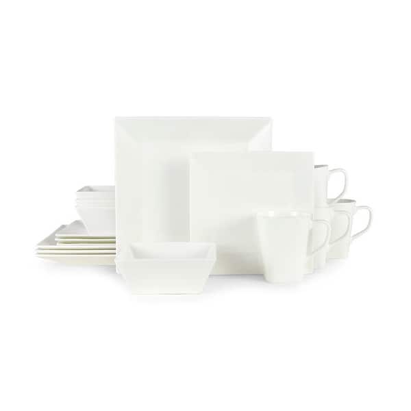 slide 2 of 6, Mikasa Delray Square Bone China 16-piece Dinnerware Set (Service for 4)
