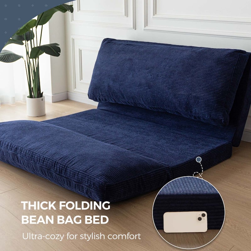 Corduroy Bean Bag Folding Sofa Bed