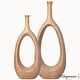 preview thumbnail 3 of 6, Uniquewise Fiberglass Floor Vases Modern Bohemian Ornamental Oval Design with Open Center for Entryway Living Room Set of 2