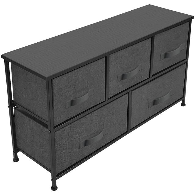 Storage Cube Dresser with 5 Drawers - Black