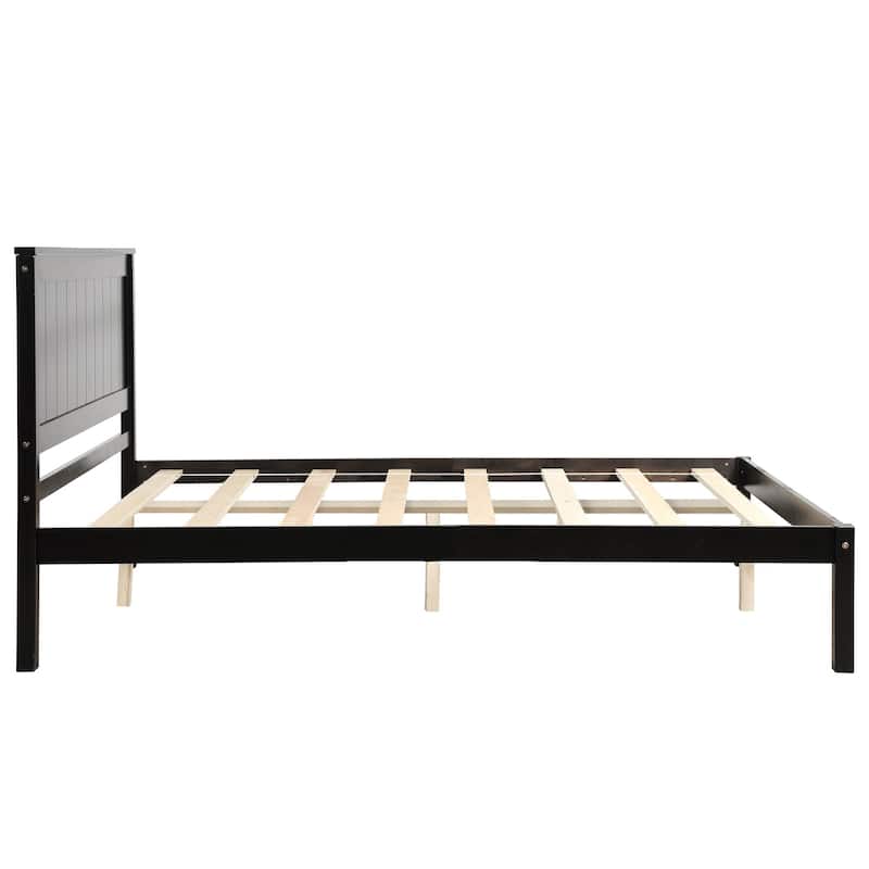 Twin/Full/Queen Wood Frame Platform Bed with Headboard