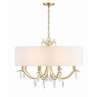 Rollins 8 Light Antique Gold Chandelier - 32"W x 24"H