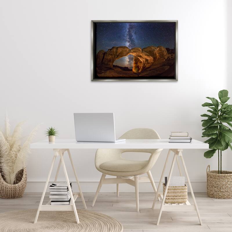 Stupell Starry Sky Through Desert Arch Framed Floater Canvas Wall Art Design By Royce Bair