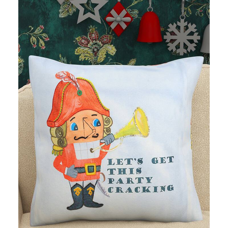 Vibhsa Nutcracker Party Christmas Pillow 20" x 20"