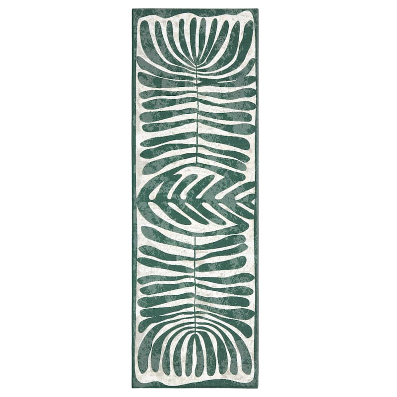 TOWN & COUNTRY LUXE Livie Matisse Cutout Everwash Washable Non-Slip Backing Kitchen Mat