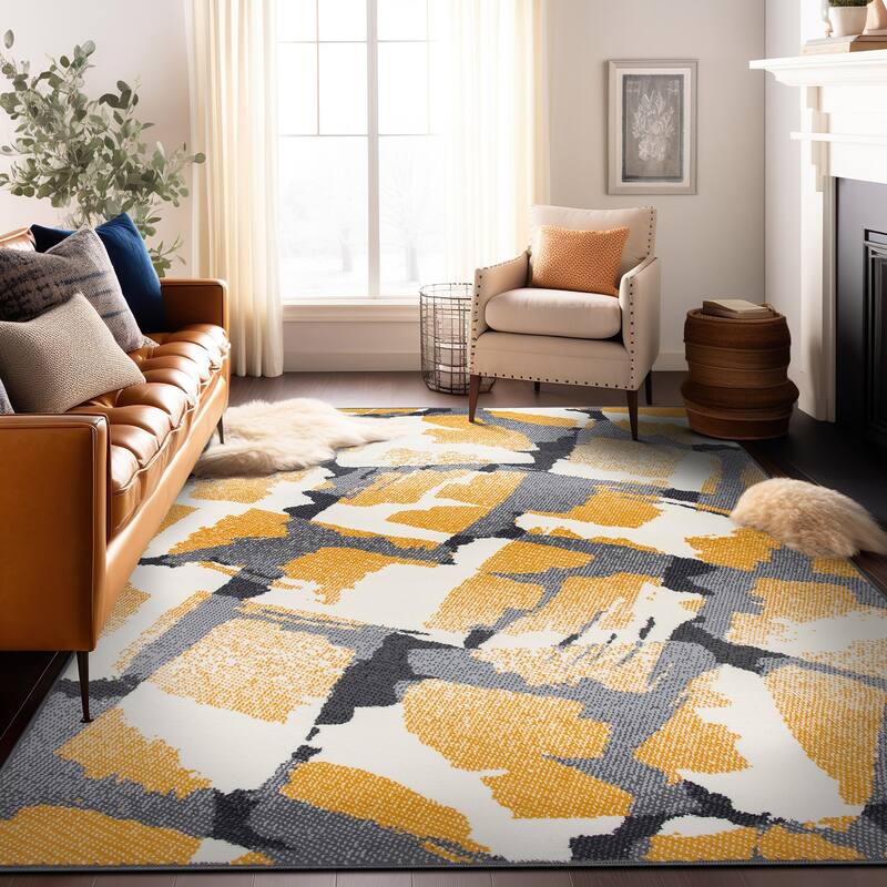 World Rug Gallery Contemporary Abstract Design Area Rug