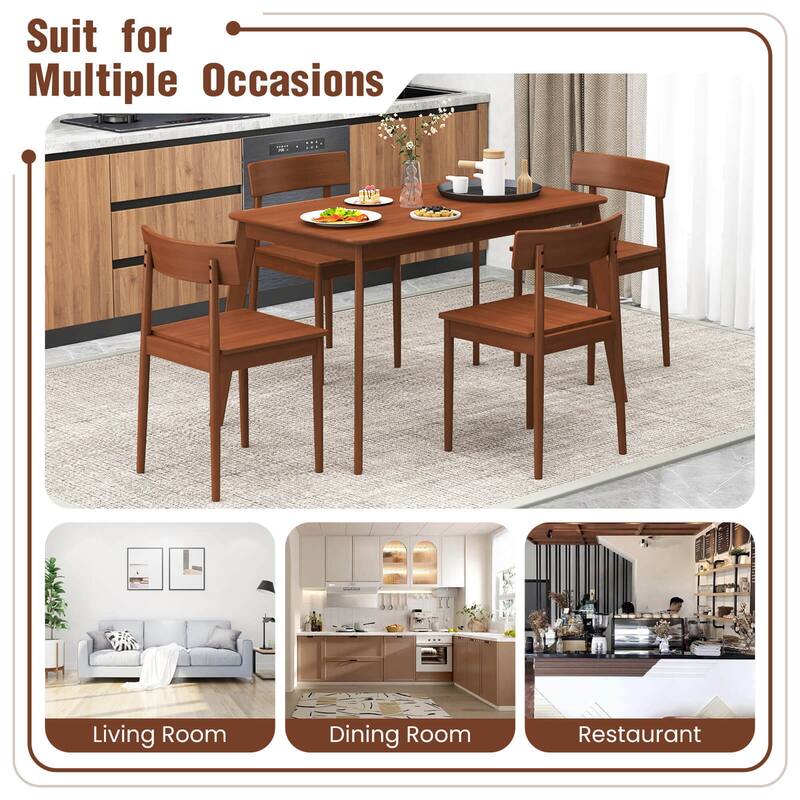 Costway 5 PCS Dining Table Set Rectangular Kitchen Table & 4 Chairs