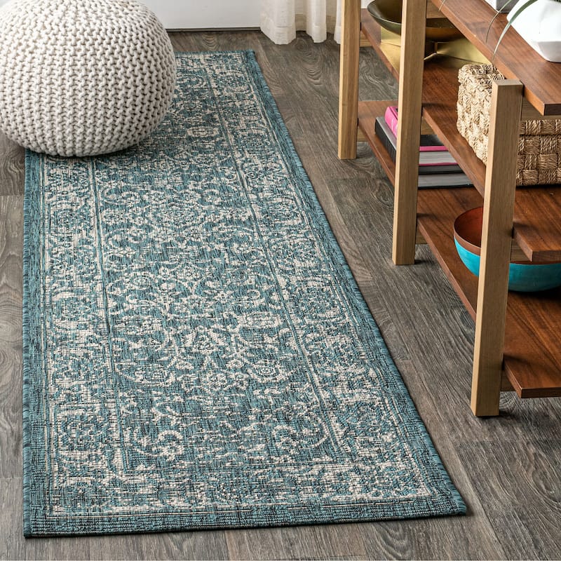 JONATHAN Y Sinjuri Bohemian Textured Weave Floral Indoor/Outdoor Area Rug