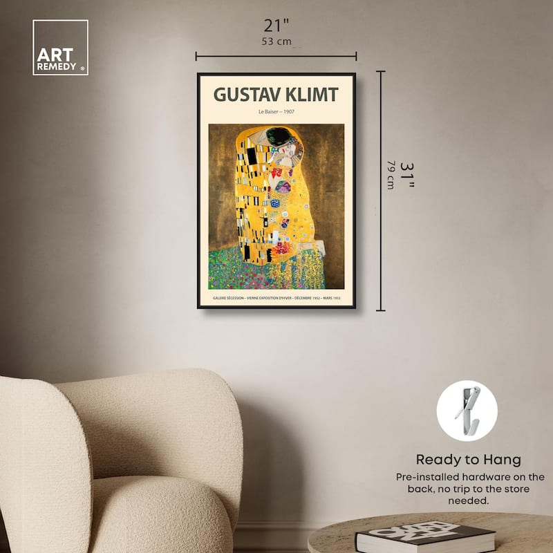Golden Kiss Canvas by Art Remedy